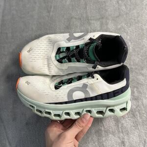 On Cloudmonster Shoes Womens Size 7 White Mint CloudTec Road Running Sneakers
